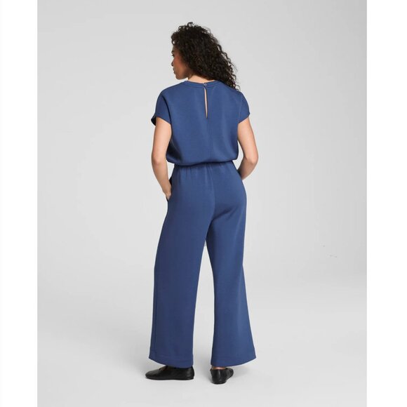 SPANX AirEssentials Cap Sleeve Cinched Jumpsuit Faded Indigo Petite Small - Picture 9 of 12